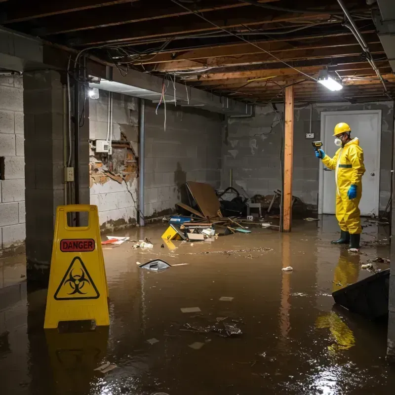 Flooded Basement Electrical Hazard in Miami, OK Property